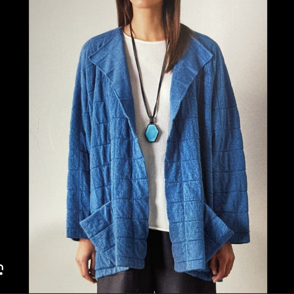 Eskandar Teal Knit Cardigan